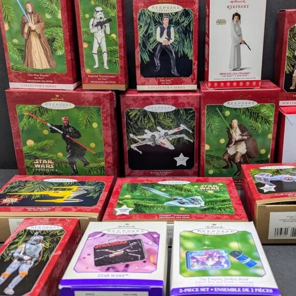 HALLMARK KEEPSAKE Ornament Lot STAR WARS Yoda Solo Obi-Wan Maul Naboo Fett Leia - Picture 6 of 6